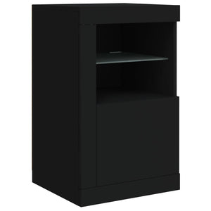 Beistellschränke mit LED Schwarz, 2er-Set