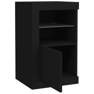 Beistellschränke mit LED Schwarz, 2er-Set