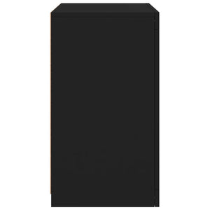 Beistellschränke mit LED Schwarz, 2er-Set