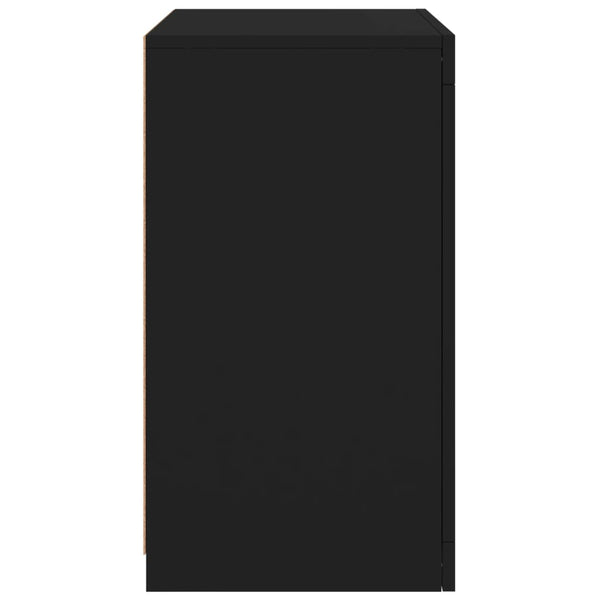 Beistellschränke mit LED Schwarz, 2er-Set
