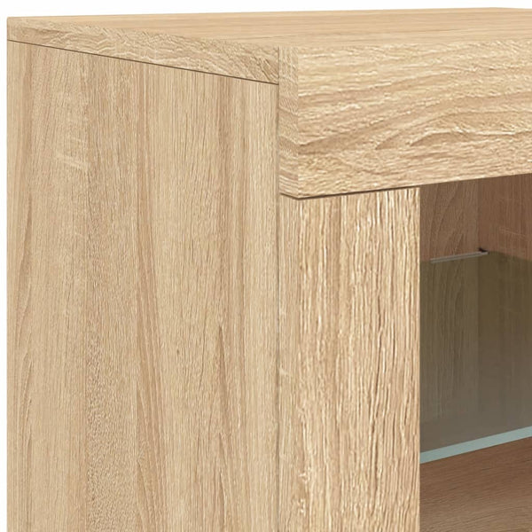 Beistellschränke mit LED Sonoma Eiche, 2er-Set
