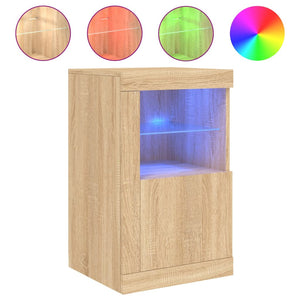 Beistellschränke mit LED Sonoma Eiche, 2er-Set