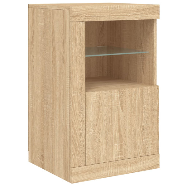 Beistellschränke mit LED Sonoma Eiche, 2er-Set