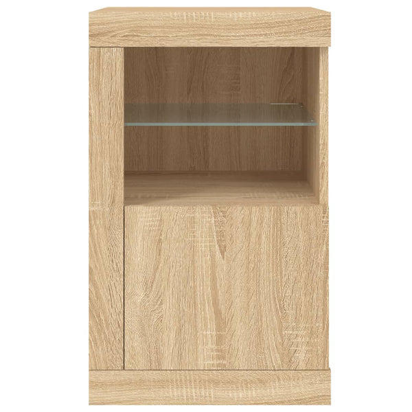Beistellschränke mit LED Sonoma Eiche, 2er-Set