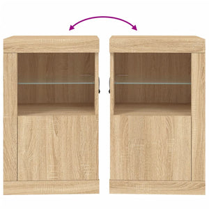 Beistellschränke mit LED Sonoma Eiche, 2er-Set