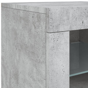 Betongraue Beistellschränke mit LED, 2er-Set