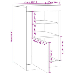 Betongraue Beistellschränke mit LED, 2er-Set