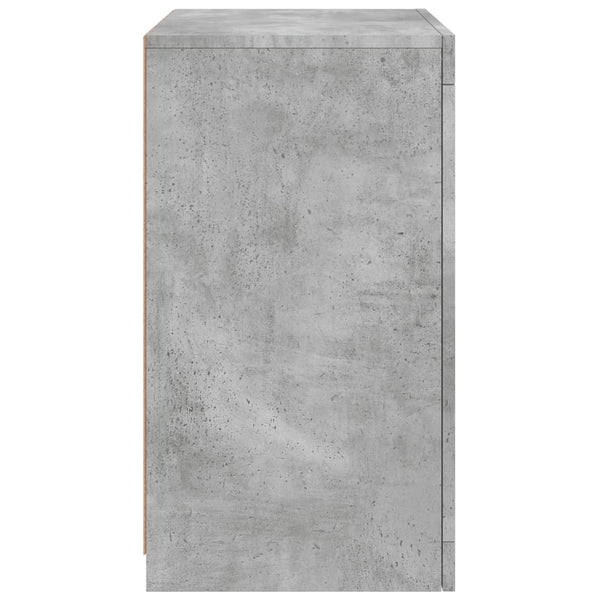 Betongraue Beistellschränke mit LED, 2er-Set
