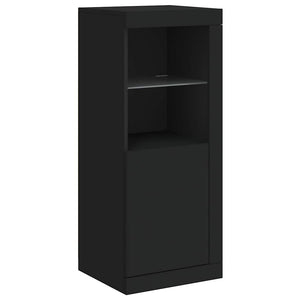 Schwarzes Sideboard mit LED-Leuchten 41x37x100 cm