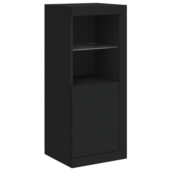 Schwarzes Sideboard mit LED-Leuchten 41x37x100 cm