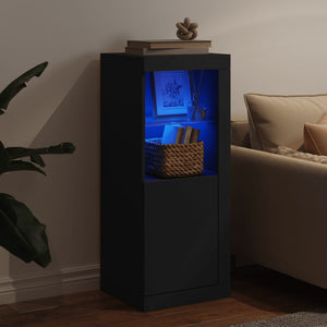 Schwarzes Sideboard mit LED-Leuchten 41x37x100 cm