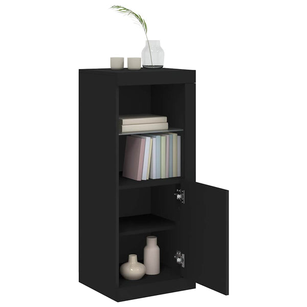 Schwarzes Sideboard mit LED-Leuchten 41x37x100 cm