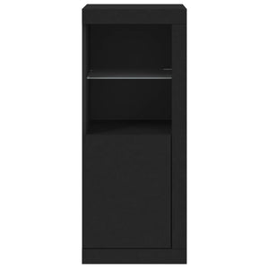 Schwarzes Sideboard mit LED-Leuchten 41x37x100 cm