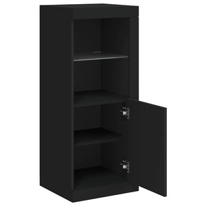 Schwarzes Sideboard mit LED-Leuchten 41x37x100 cm