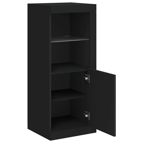 Schwarzes Sideboard mit LED-Leuchten 41x37x100 cm