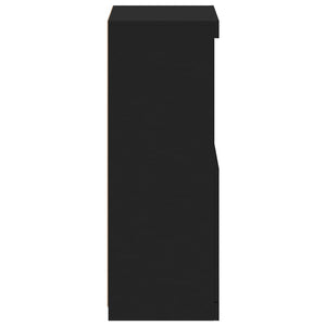 Schwarzes Sideboard mit LED-Leuchten 41x37x100 cm