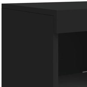 Schwarzes Sideboard mit LED-Leuchten 41x37x100 cm