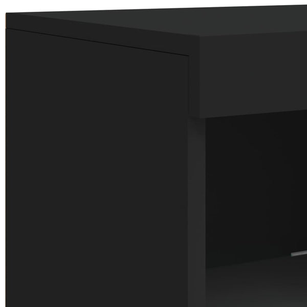 Schwarzes Sideboard mit LED-Leuchten 41x37x100 cm