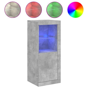 Betongraues Sideboard mit LED-Leuchten
