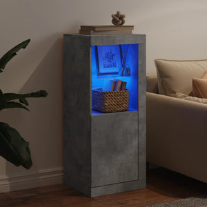 Betongraues Sideboard mit LED-Leuchten