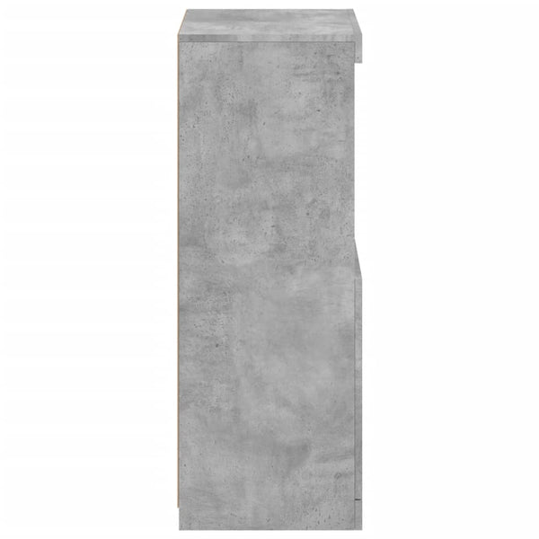 Betongraues Sideboard mit LED-Leuchten