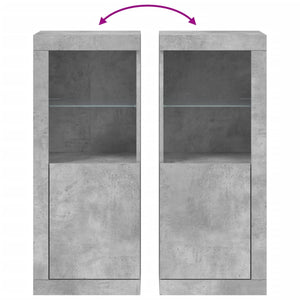 Betongraues Sideboard mit LED-Leuchten