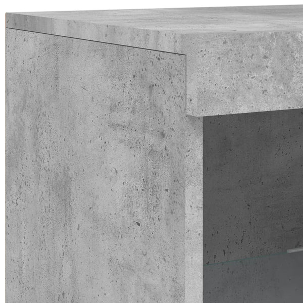 Betongraues Sideboard mit LED-Leuchten
