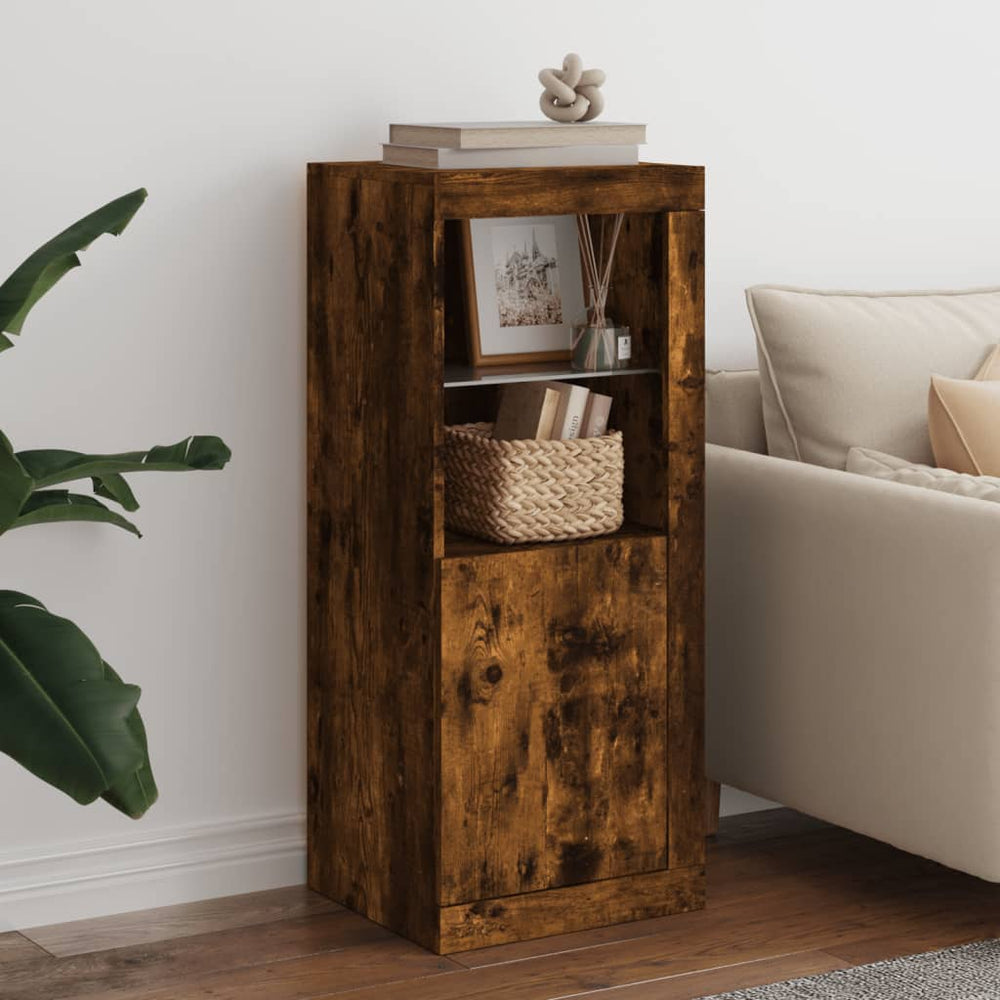 Sideboard mit LED-Leuchten Räuchereiche 100cm