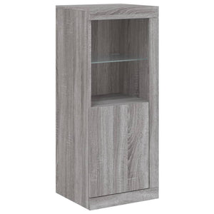 Graues Sideboard mit LED-Leuchten, 41x37x100 cm