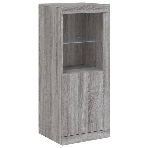 Graues Sideboard mit LED-Leuchten, 41x37x100 cm