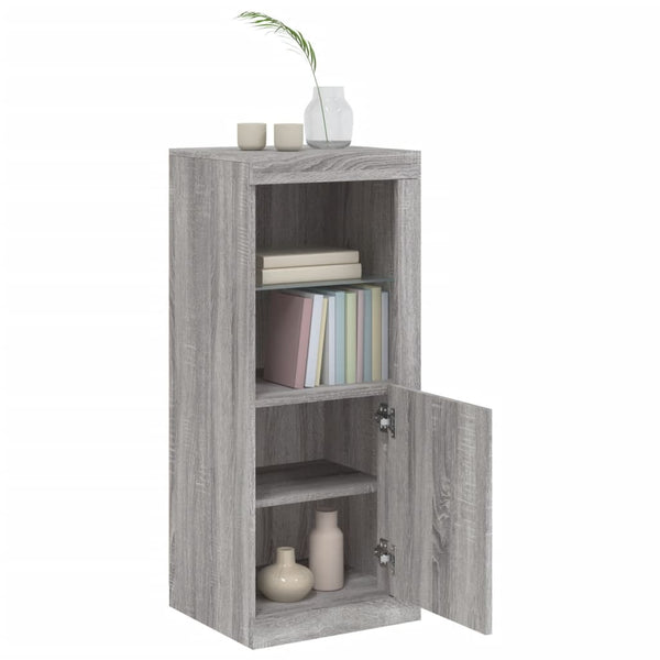 Graues Sideboard mit LED-Leuchten, 41x37x100 cm