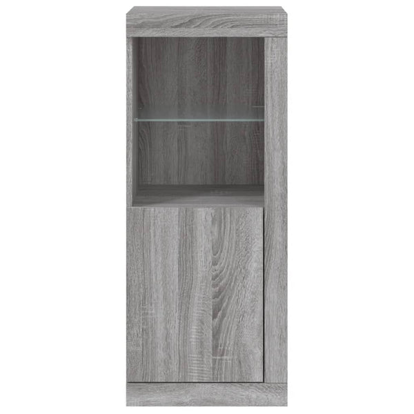 Graues Sideboard mit LED-Leuchten, 41x37x100 cm