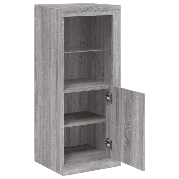 Graues Sideboard mit LED-Leuchten, 41x37x100 cm