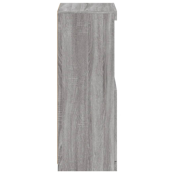 Graues Sideboard mit LED-Leuchten, 41x37x100 cm