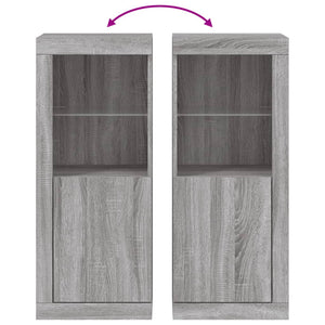 Graues Sideboard mit LED-Leuchten, 41x37x100 cm