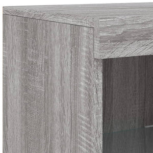 Graues Sideboard mit LED-Leuchten, 41x37x100 cm