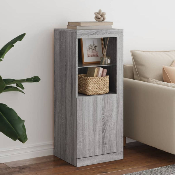 Graues Sideboard mit LED-Leuchten, 41x37x100 cm