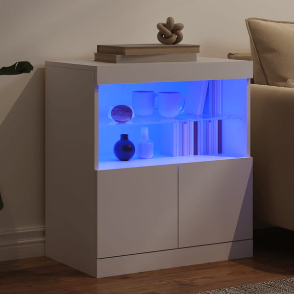 Sideboard mit LED Weiß 60x37x67 cm
