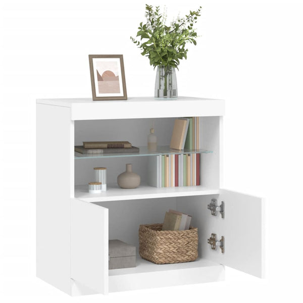 Sideboard mit LED Weiß 60x37x67 cm