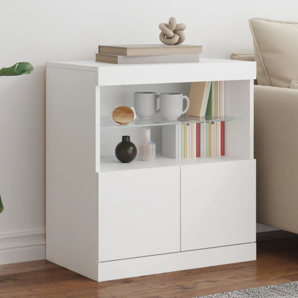 Sideboard mit LED Weiß 60x37x67 cm