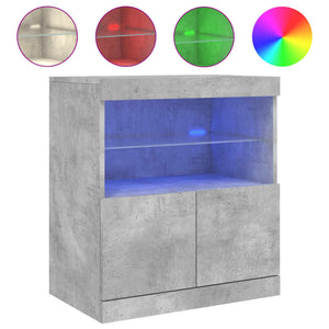 Betongraues Sideboard mit LED-Leuchten 60 cm