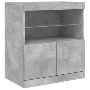 Betongraues Sideboard mit LED-Leuchten 60 cm