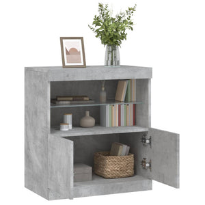 Betongraues Sideboard mit LED-Leuchten 60 cm