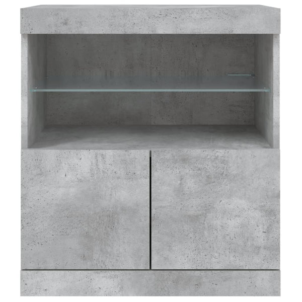 Betongraues Sideboard mit LED-Leuchten 60 cm