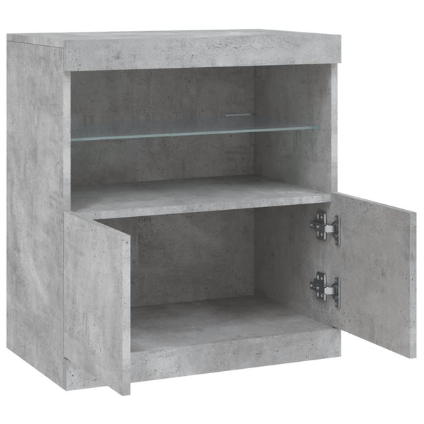 Betongraues Sideboard mit LED-Leuchten 60 cm