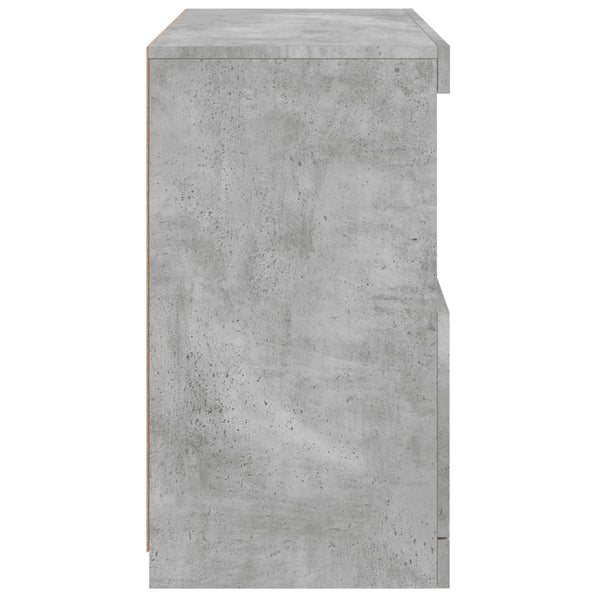 Betongraues Sideboard mit LED-Leuchten 60 cm