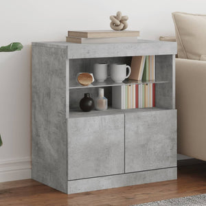 Betongraues Sideboard mit LED-Leuchten 60 cm