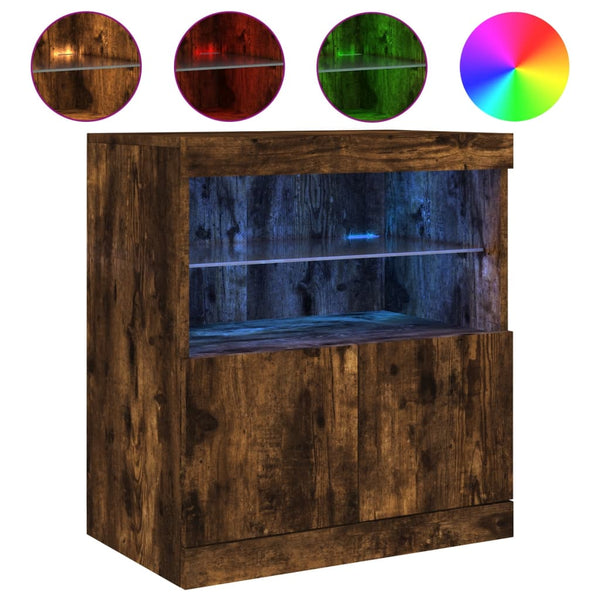 Sideboard Räuchereiche mit LED 60x37x67 cm
