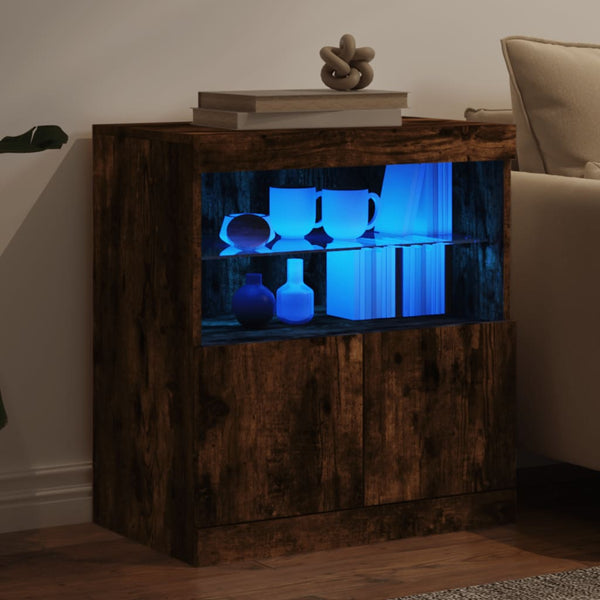 Sideboard Räuchereiche mit LED 60x37x67 cm