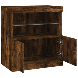 Sideboard Räuchereiche mit LED 60x37x67 cm